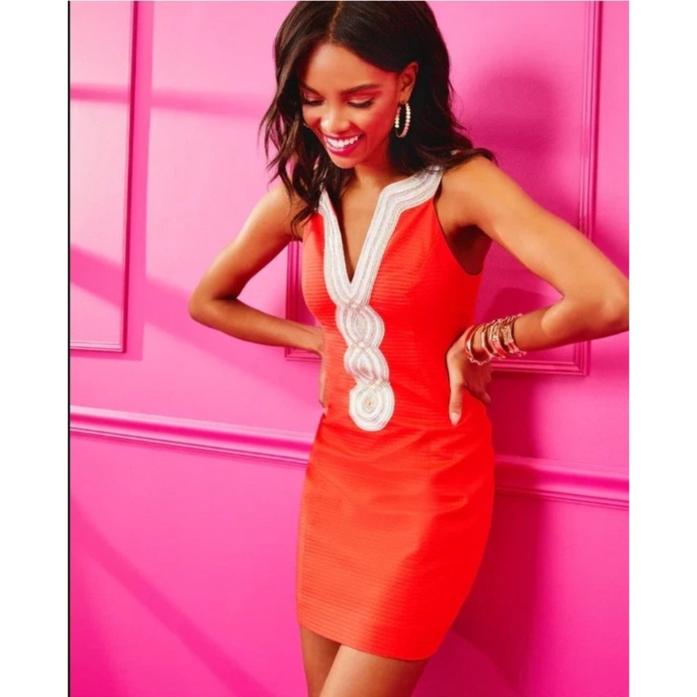 Lilly Pulitzer Valli Shift Dress Ruby Red Sz 14 NEW